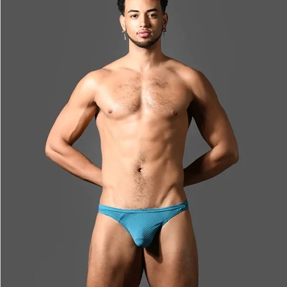 Andrew Christian Blue Textured Jockstrap - Picture 3 of 6